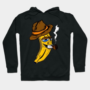 The Crooked Banana series : smoking cowboy banana Hoodie